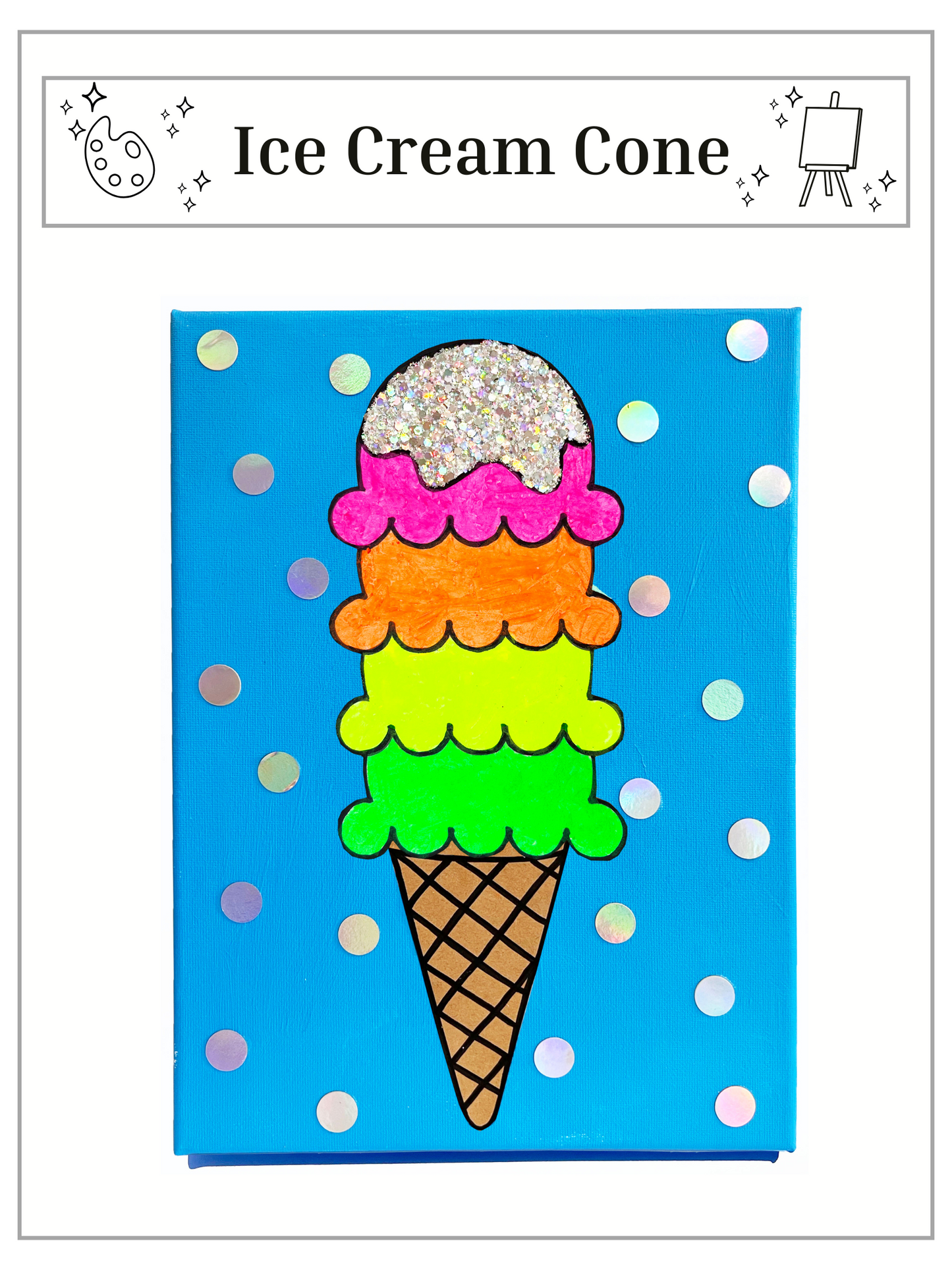 Ice Cream Cone Canvas Painting Kit