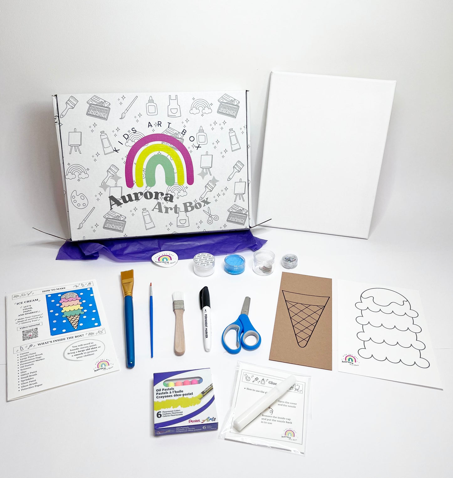 Ice Cream Cone Canvas Painting Kit