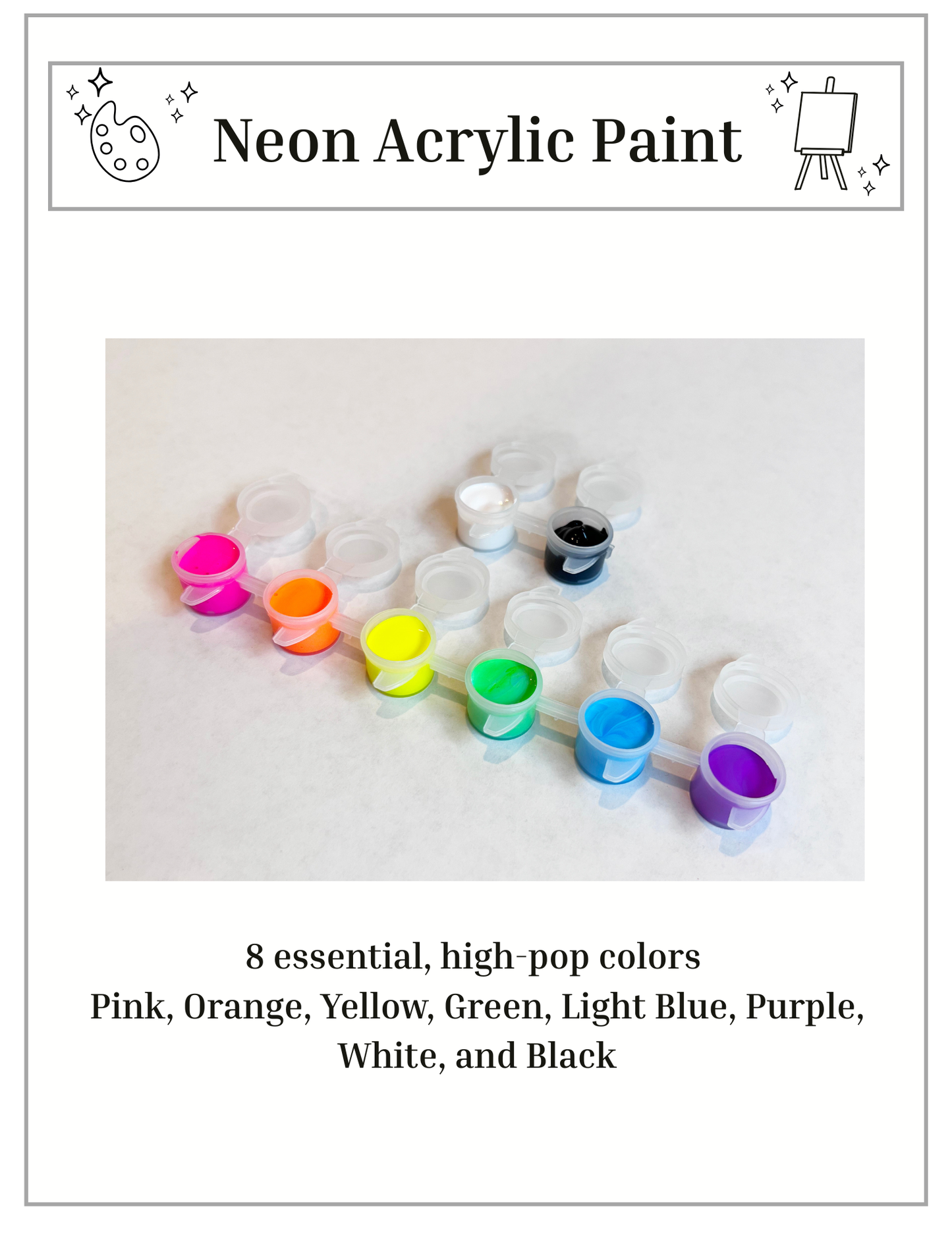 Neon Paint & Brush Set